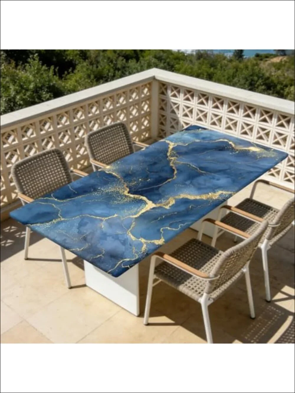 Waterproof Fitted Tablecloth for 6 Foot Rectangular Folding Table